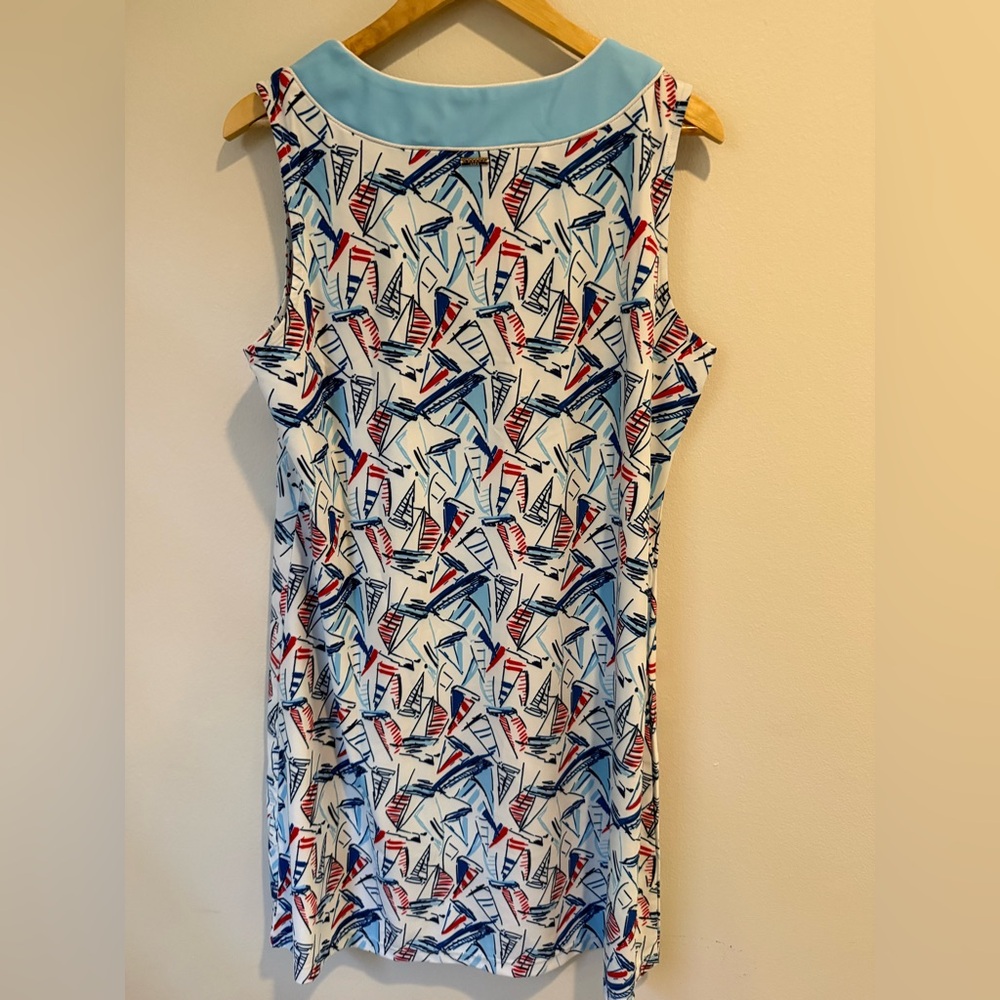 Cabana Life women’s blue sleeveless nautical tunic dress cover up sailboat XL - Picture 12 of 14